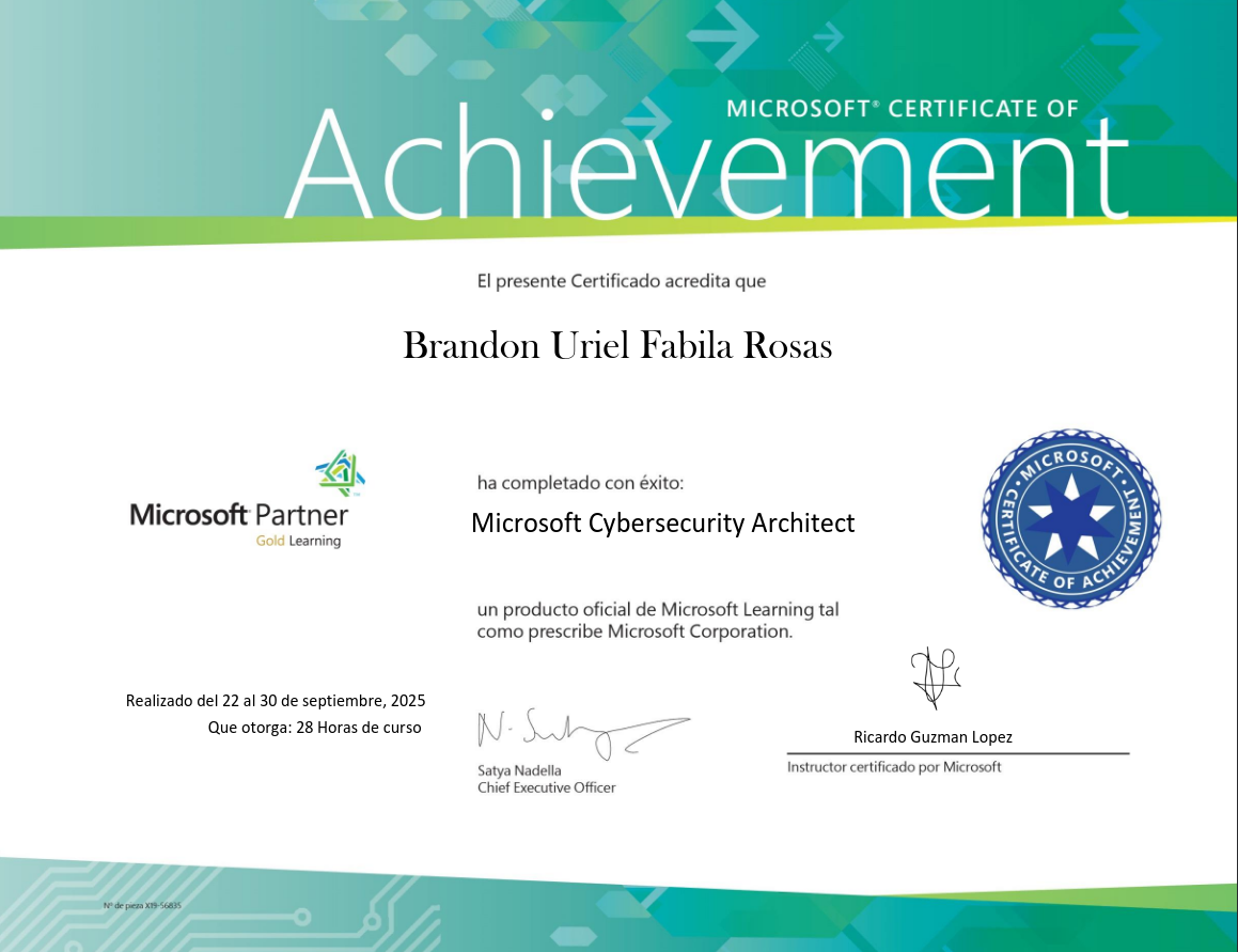 Certificado Microsoft Cybersecurity Architect
