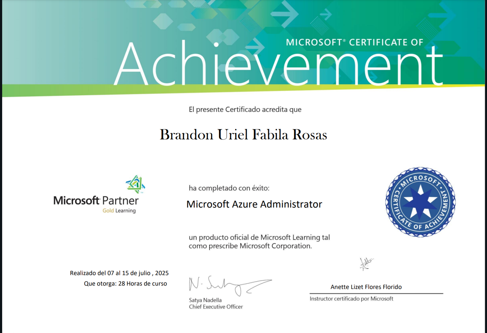 Certificado Azure Administrator